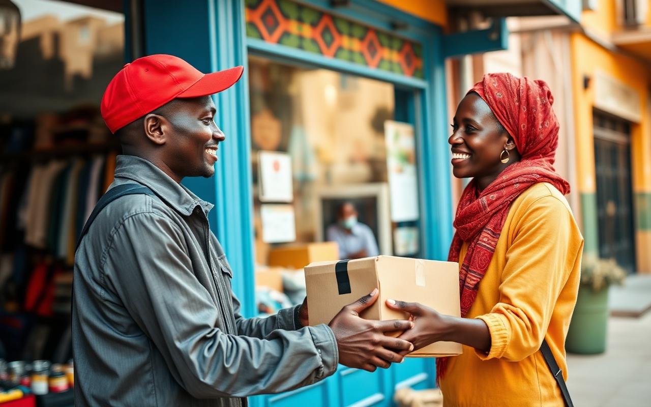 Livraison d'un colis à un client en RDC